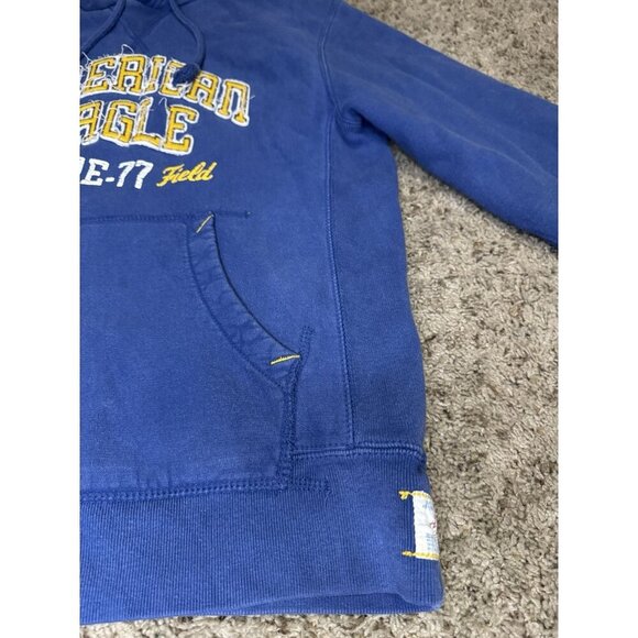 AMERICAN EAGLE Varsity Hoodie Heavyweight Thick Sweatshirt Y2k 90s Track LARGE - Picture 8 of 11